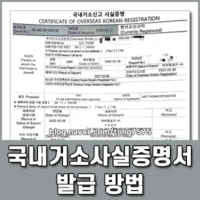 국내거소사실증명서 발급 방법 총정리 인터넷 및 정부24 방문