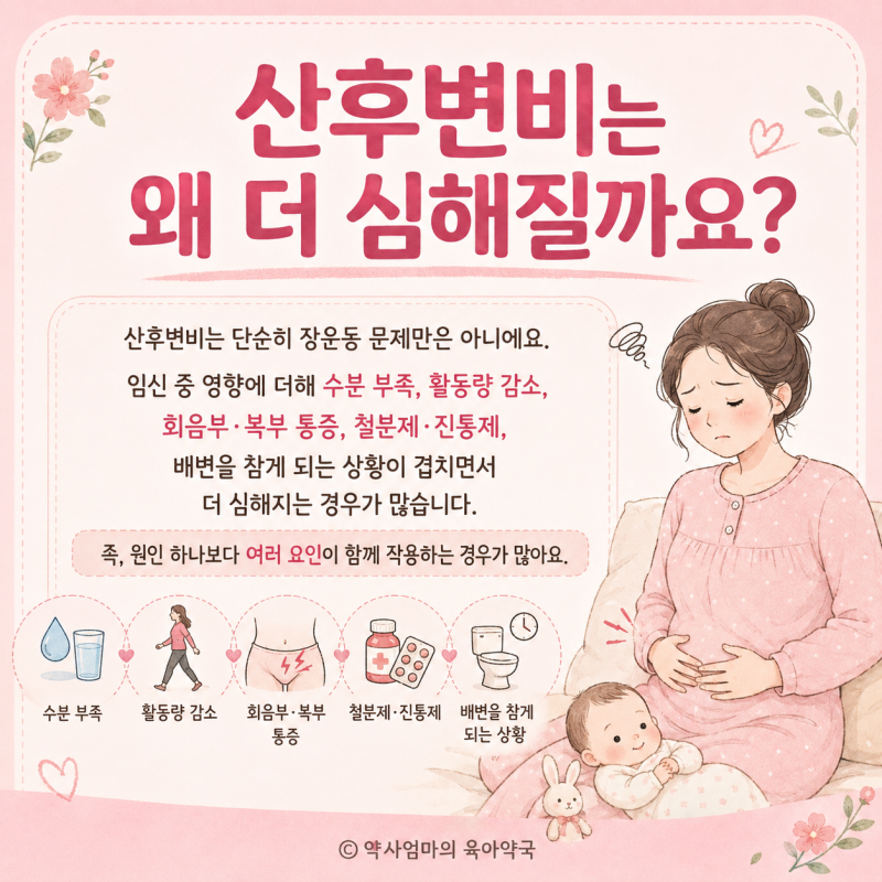 산후변비ㅣ출산 후 갑자기 변비가 심해지는 이유, 임신 중 변비와 차이점 및 병원 가야 할 신....