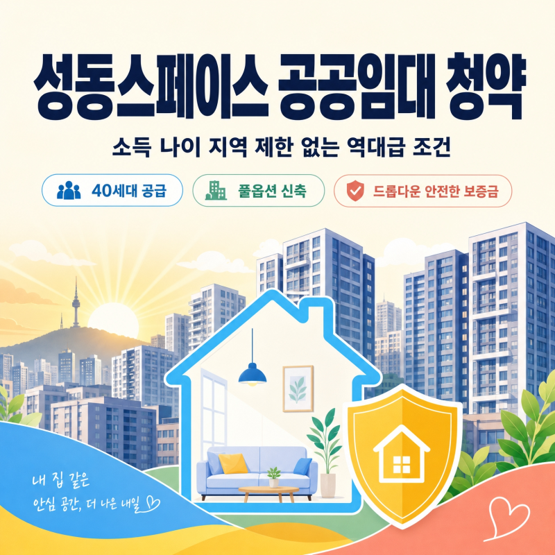 소득, 나이, 지역 제한 없는 서울 공공지원 민간임대! 성동스페이스 청약 방법