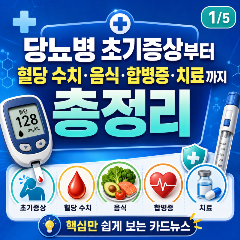 당뇨병 초기증상부터 혈당 수치·음식·합병증·치료까지 총정리