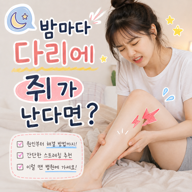밤마다 다리에 쥐가 난다면? 근육 경련이 생기는 이유와 관리법