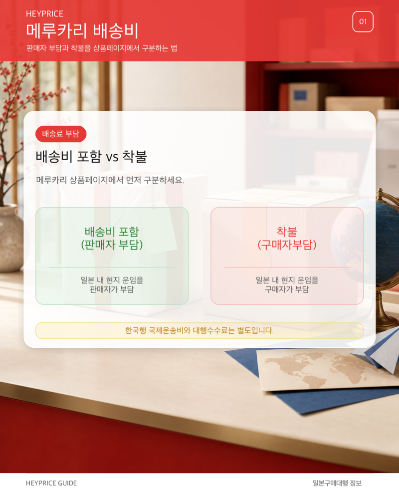 메루카리 배송비 보는법 판매자 부담과 착불 차이 확인하기