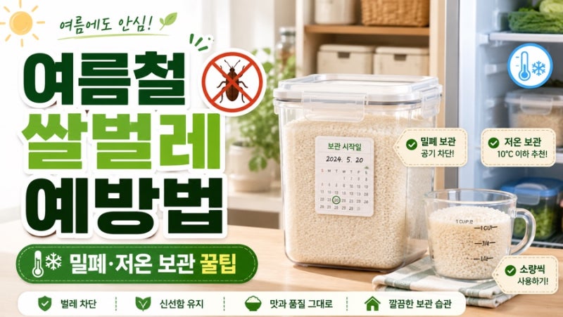 여름철 쌀벌레 예방법｜쌀바구미·화랑곡나방 안 생기게 보관하는 방법