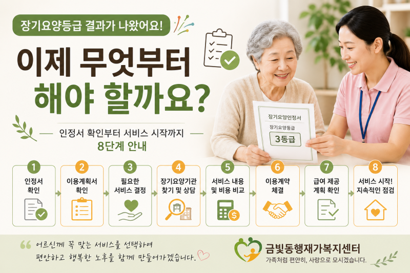 장기요양등급 결과가 나왔어요! 이제 무엇부터 해야 할까요? 인정서 확인부터 기관 선택, 서....