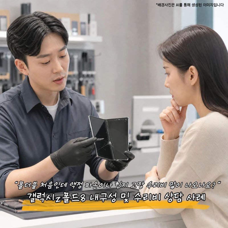 "폴더블 처음인데 액정 파손이나 힌지 고장 수리비 많이 나오나요?" 갤럭시z폴드8 내구성 및 ....