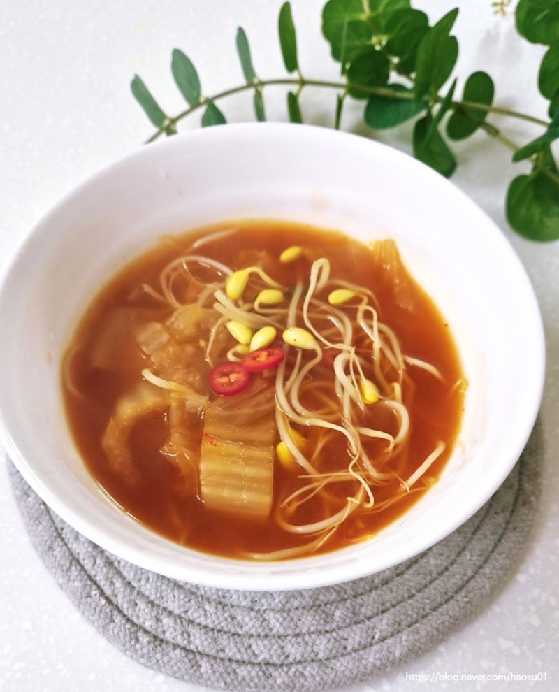 얼큰한 김치 콩나물국 끓이는법 백종원 콩나물김치국 레시피