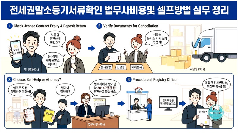 전세권말소등기서류확인 법무사비용및 셀프방법 실무 정리