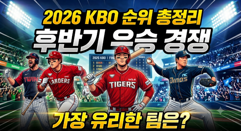 2026 KBO 순위 총정리 – 후반기 우승 경쟁 가장 유리한 팀은?