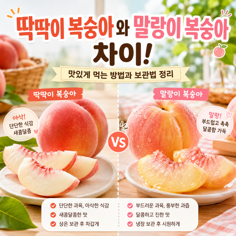딱딱이 복숭아와 말랑이 복숭아 차이! 맛있게 먹는 방법과 보관법 정리