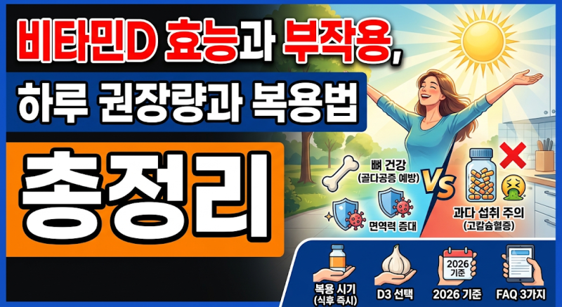 비타민D 효능과 부작용, 올바른 하루 권장량과 복용법 총정리