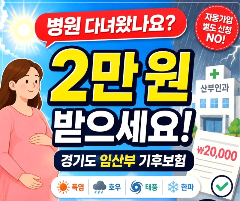 경기 기후보험 | 모르면 손해! 임산부 병원 통원비 2만 원 청구하세요