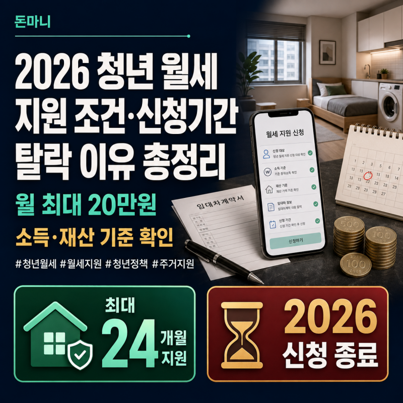 2026 청년 월세 지원 조건과 신청기간, 탈락 이유 총정리