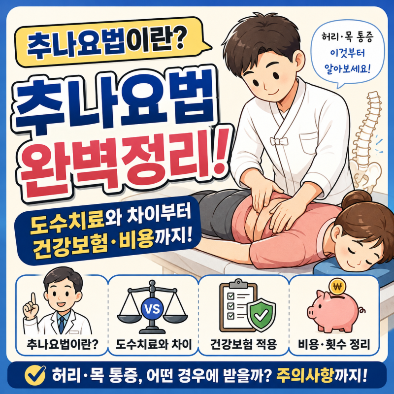 추나요법이란? 도수치료와 차이부터 건강보험·비용·치료 방법까지 알아봤어요