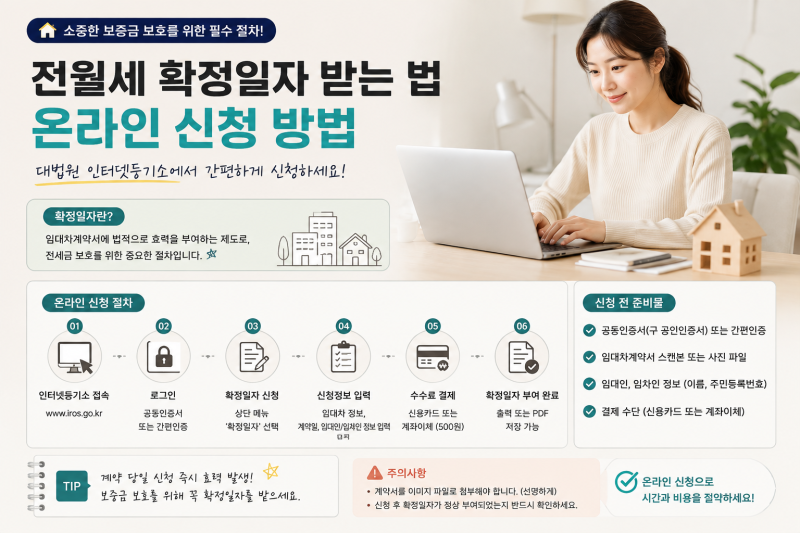 전월세 확정일자 받는 법 및 온라인 신청 (대법원 인터넷등기소 준비물)