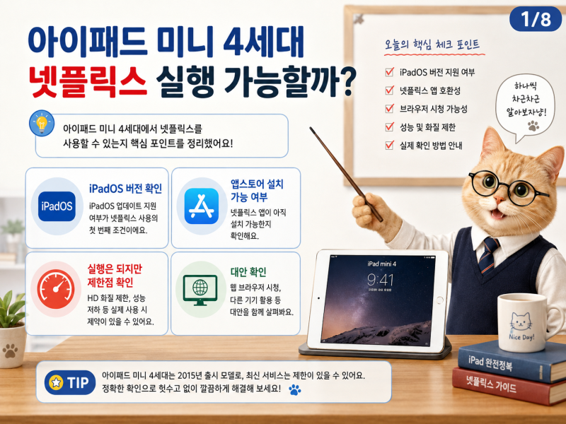 아이패드 미니4 넷플릭스 실행 여부 확인하기