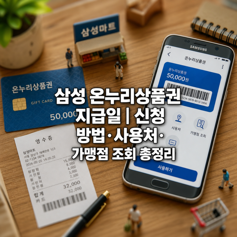 삼성 온누리상품권 지급일｜신청 방법·사용처·가맹점 조회 총정리