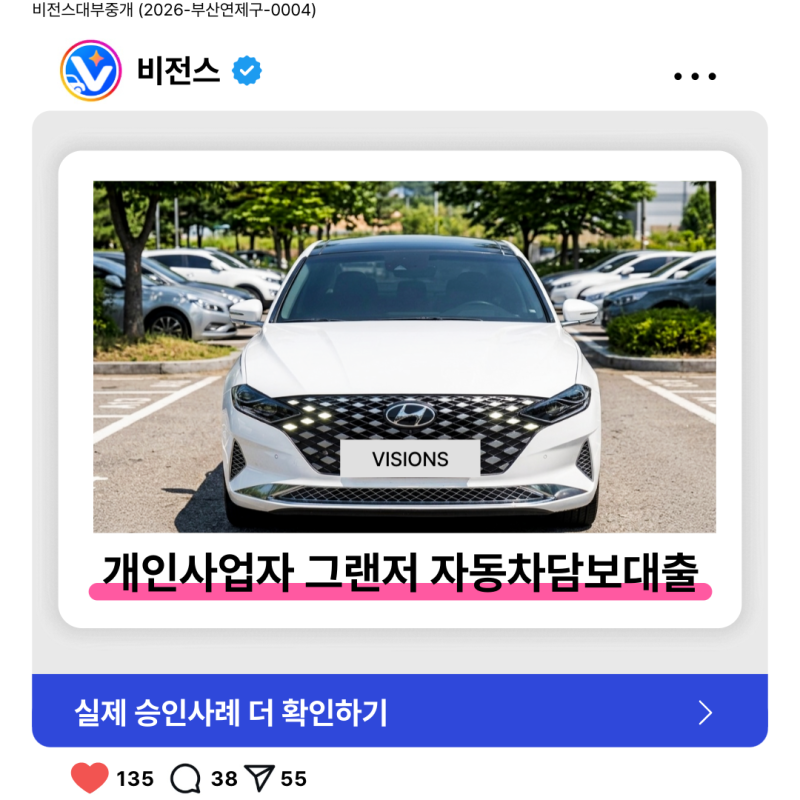 [승인후기] 40대 개인사업자 그랜저 차량담보대출 5,000만원 승인 (대환+추가대출)