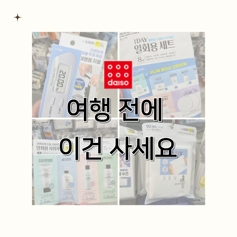 여행 가기 전 다이소 들렀다가 9천 원으로 해결했습니다 (여행 꿀템 4가지)