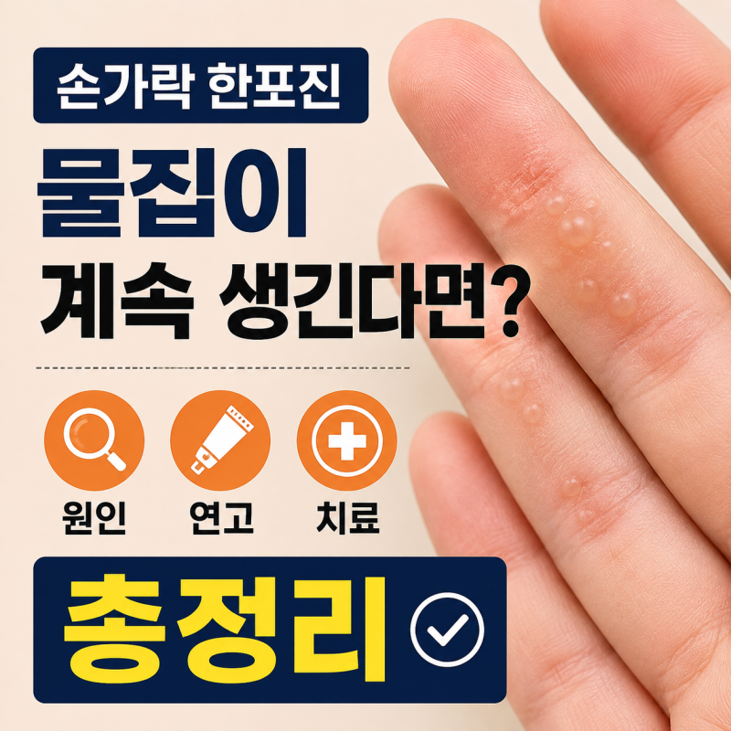 손가락 한포진, 물집이 계속 생긴다면? 원인·연고·치료 총정리
