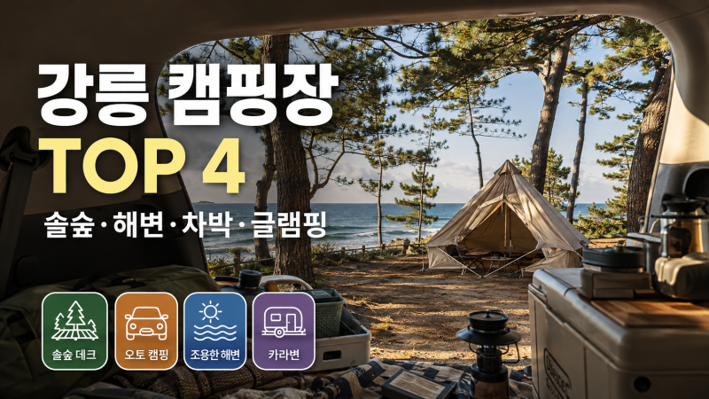 강원도 강릉 캠핑장 TOP 4! 실패 없는 강릉 바다 오션뷰 캠핑장 추천 (연곡솔향기/솔향강릉/바....
