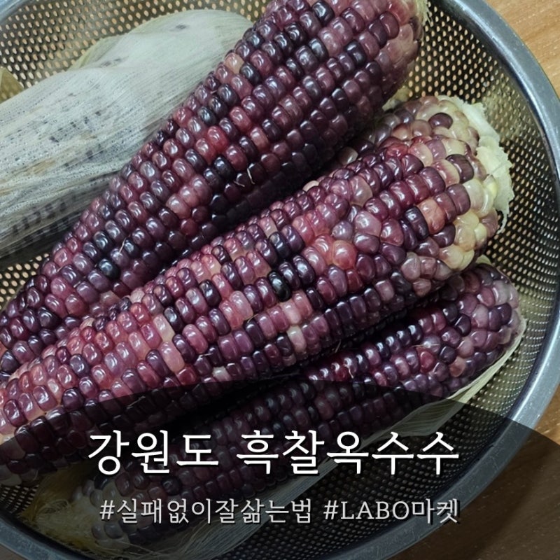 강원도 흑찰옥수수 LABO마켓 산지직송 후기, 1차 실패 후 터득한 쫀득하게 찌는 방법