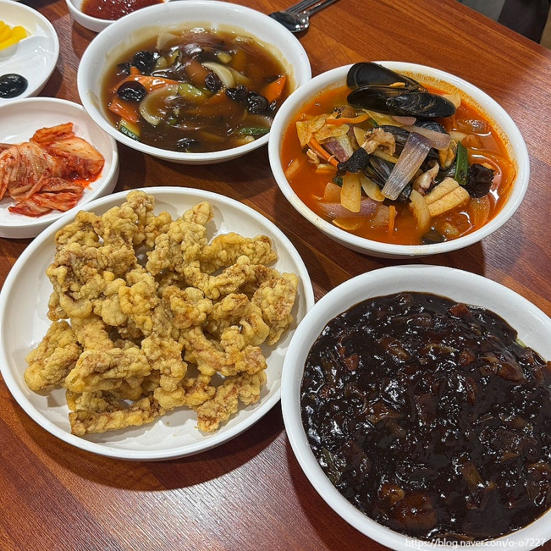 순천 서면 맛집 중국요리 전문점 중화루 짜장면 짬뽕 탕수육 세트 후기