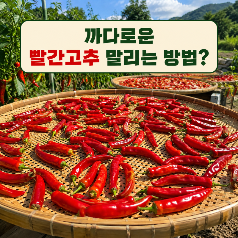빨간고추 말리는 방법, 홍고추 이렇게 하면 품 절반 줄어듭니다