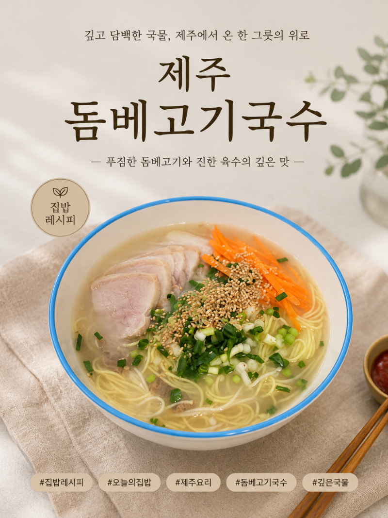 제주 돔베고기국수 레시피｜목민곰탕으로 깊은 국물 + 고명까지 완벽한 제주고기국수 만
