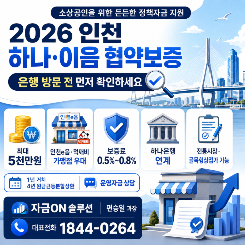 인천 신용보증재단 대출, 은행방문 전 소상공인 정책자금 꼭확인하세요!(+조건, 신청방법, 최....