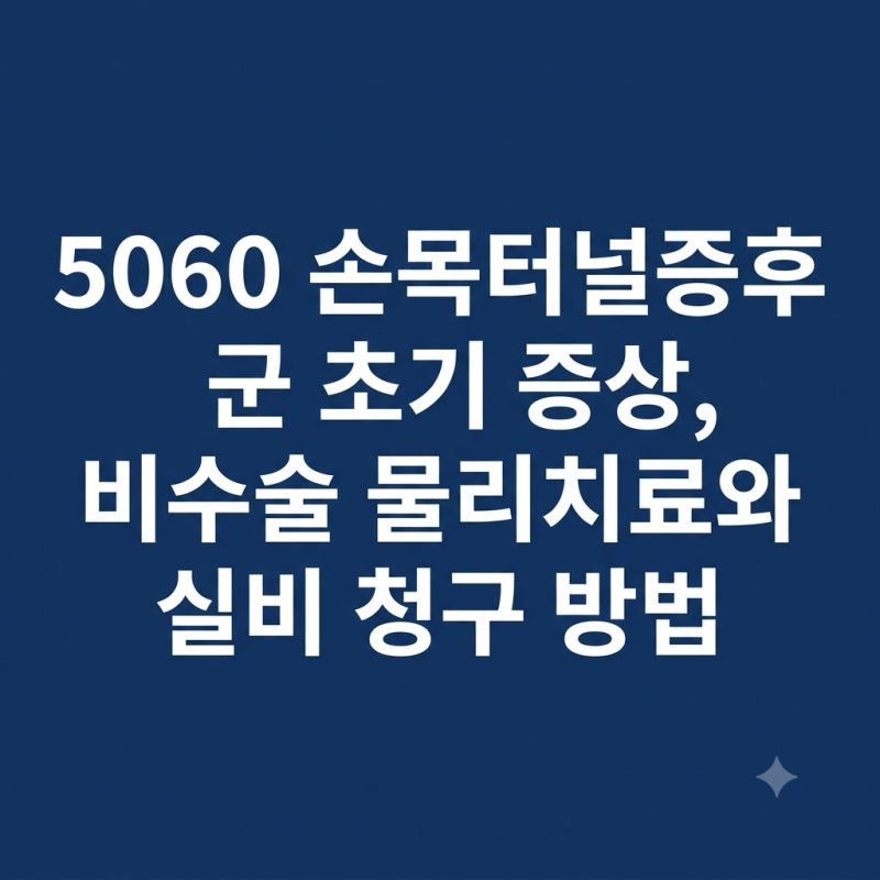 5060 손목터널증후군 초기 증상, 비수술 물리치료와 실비 청구 방법