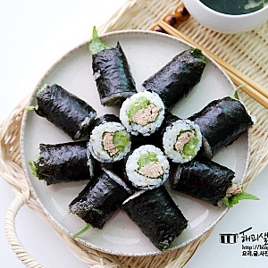 오이참치김밥 레시피 오이 참치 꼬마 김밥 만들기