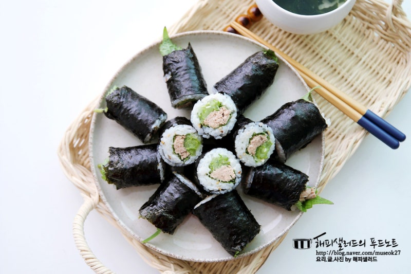 오이참치김밥 레시피 오이 참치 꼬마 김밥 만들기