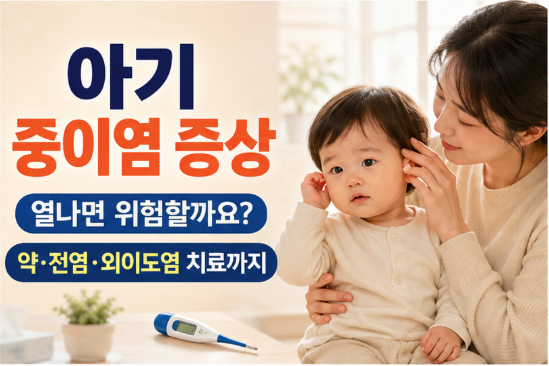 아기 중이염 증상, 열나면 위험할까? 약·전염부터 만성 중이염과 외이도염 치료까지