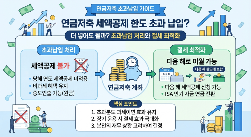 연금저축 세액공제 한도 다 채웠는데 더 넣어도 될까? 초과납입 처리와 절세 최적화