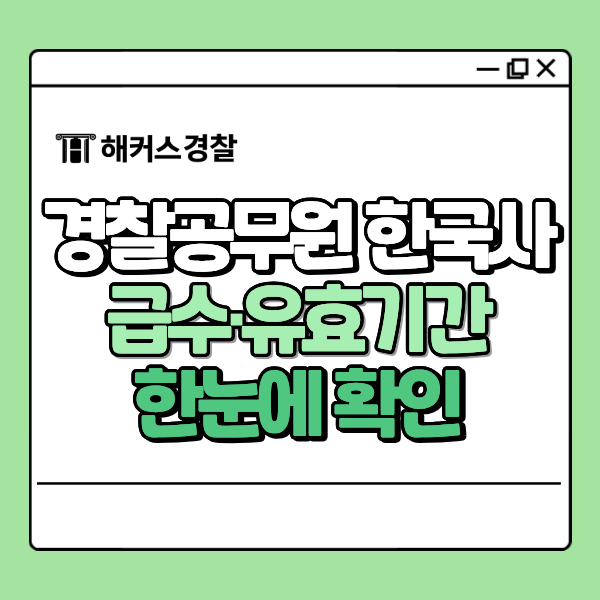 경찰공무원 한국사 몇 급수 이상 취득해야 할까요? 유효기간부터 제출 방법까지 총정리