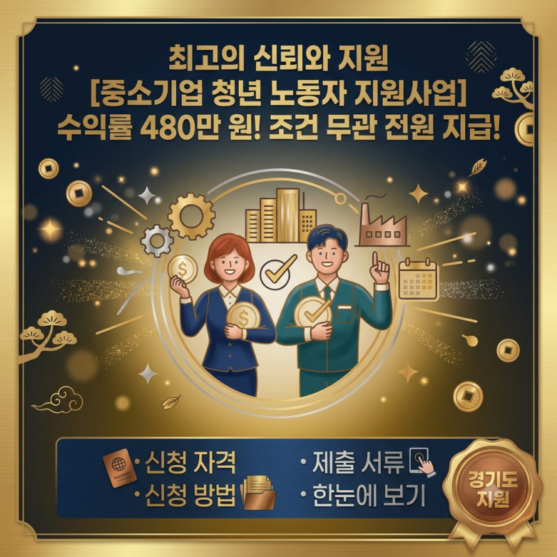 480만 원 혜택 놓치면 손해! 중소기업 청년 노동자 지원사업 자격부터 신청까지
