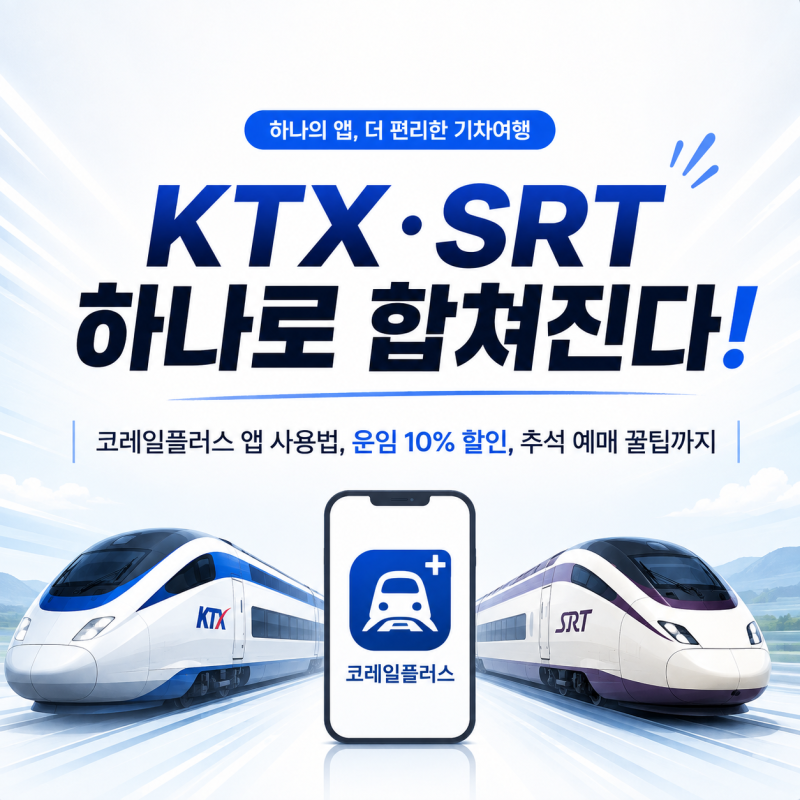 KTX·SRT 하나로 합쳐진다! 코레일플러스(코레일+) 앱 사용법, 운임 10% 할인, 추석 예매 꿀팁까....