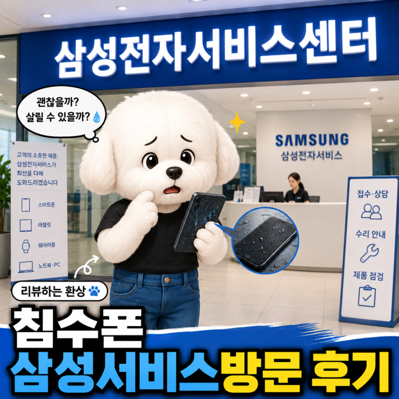 침수폰 들고 삼성서비스센터 방문했습니다…수리 결과는?