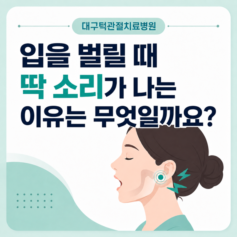 대구턱관절치료병원 입을 벌릴 때 딱 소리가 나는 이유는 무엇일까요?