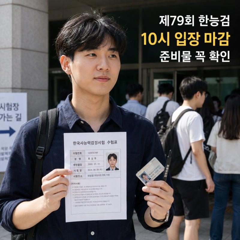 제79회 한능검 준비물 총정리, 입실시간·수험표·신분증·퇴실 가능 시간