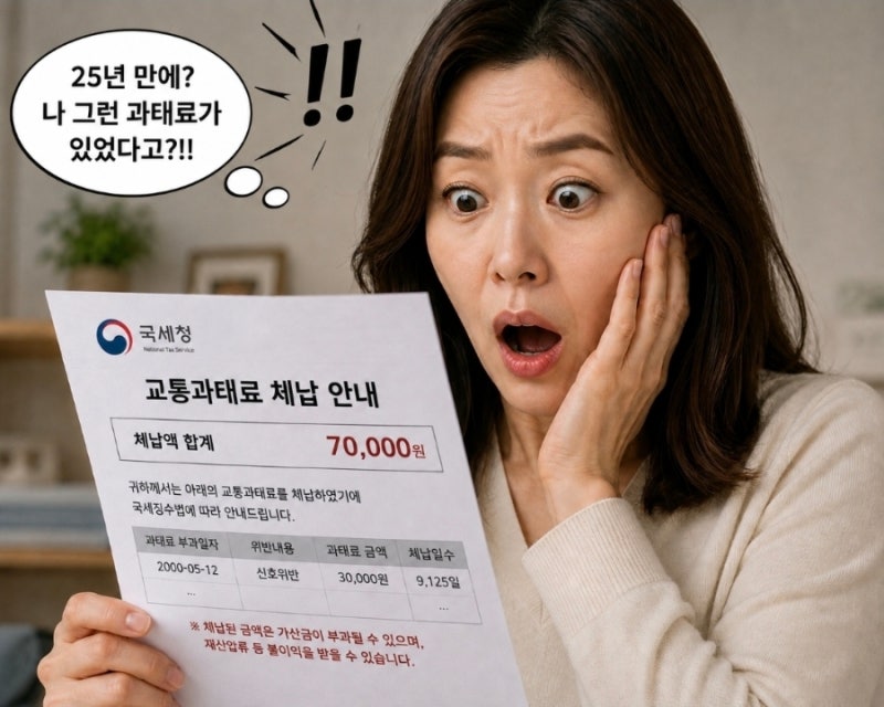 25년 만에 국세청에서 날아온 교통과태료 체납 안내, 이게 가능한 일일까?