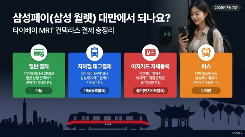 삼성페이(삼성 월렛) 대만에서 되나요? 이지카드 없이 타이베이 지하철 타는 법