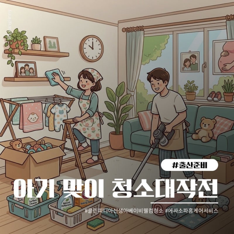 [출산준비 #1] 아기 맞이 청소 대작전‼️ 클린피디아 신생아 베이비웰컴청소 및 에싸 소파 ....
