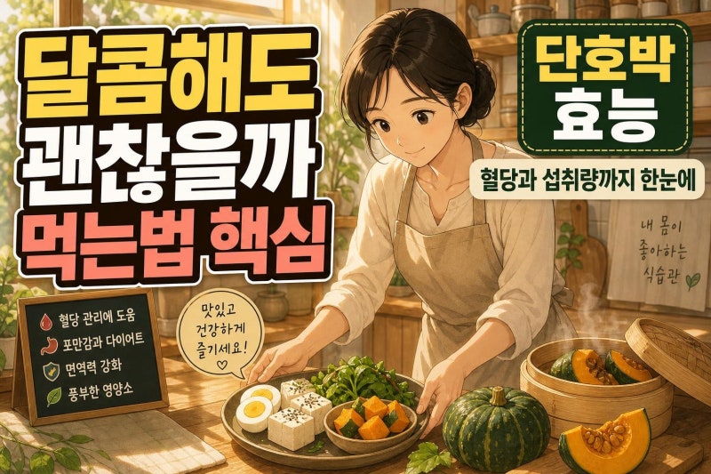 단호박 효능 제대로 보는 법: 칼로리·혈당·하루 섭취량과 주의사항까지