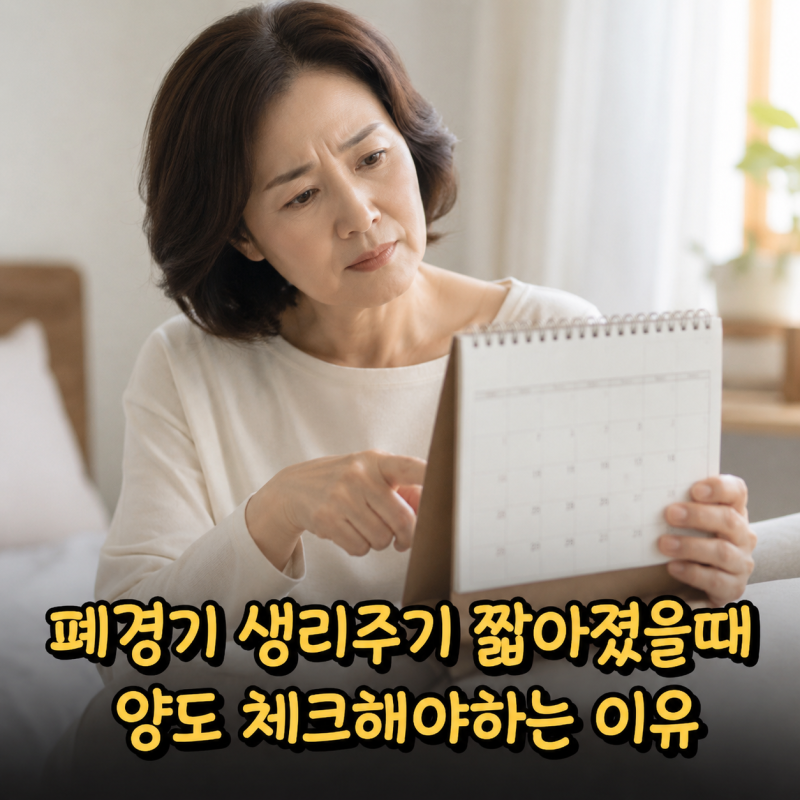 폐경기 생리주기 짧아짐 생리양 체크 해야하는 이유