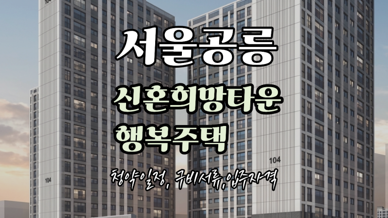 서울공릉 신혼희망타운 행복주택 입주자 모집 공고 분석 및 청약 전략 (자격·서류·일정 총....