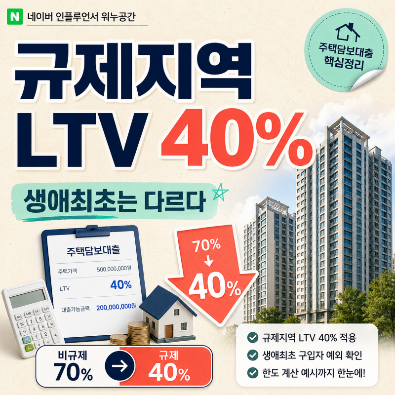 LTV란? 규제지역에서 아파트를 사면 대출 한도가 40%로 줄어들까?