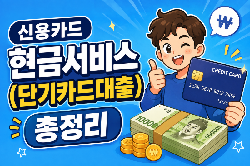 신용카드 현금서비스(단기카드대출) 총정리