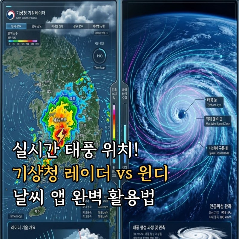 태풍 위치 실시간! 일기예보 기상청 날씨누리 레이더 vs 윈디 (기상특보 동네예보)