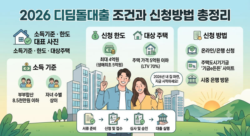 2026 디딤돌대출 조건과 신청방법 총정리｜소득기준·한도·대상주택
